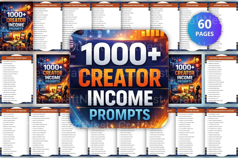 Creator Income Prompts for Boosting Earnings - CraftNest - Digital Crafting and Art