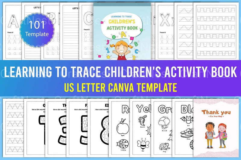 Learning to Trace: Children's Activity Book - CraftNest - Digital Crafting and Art