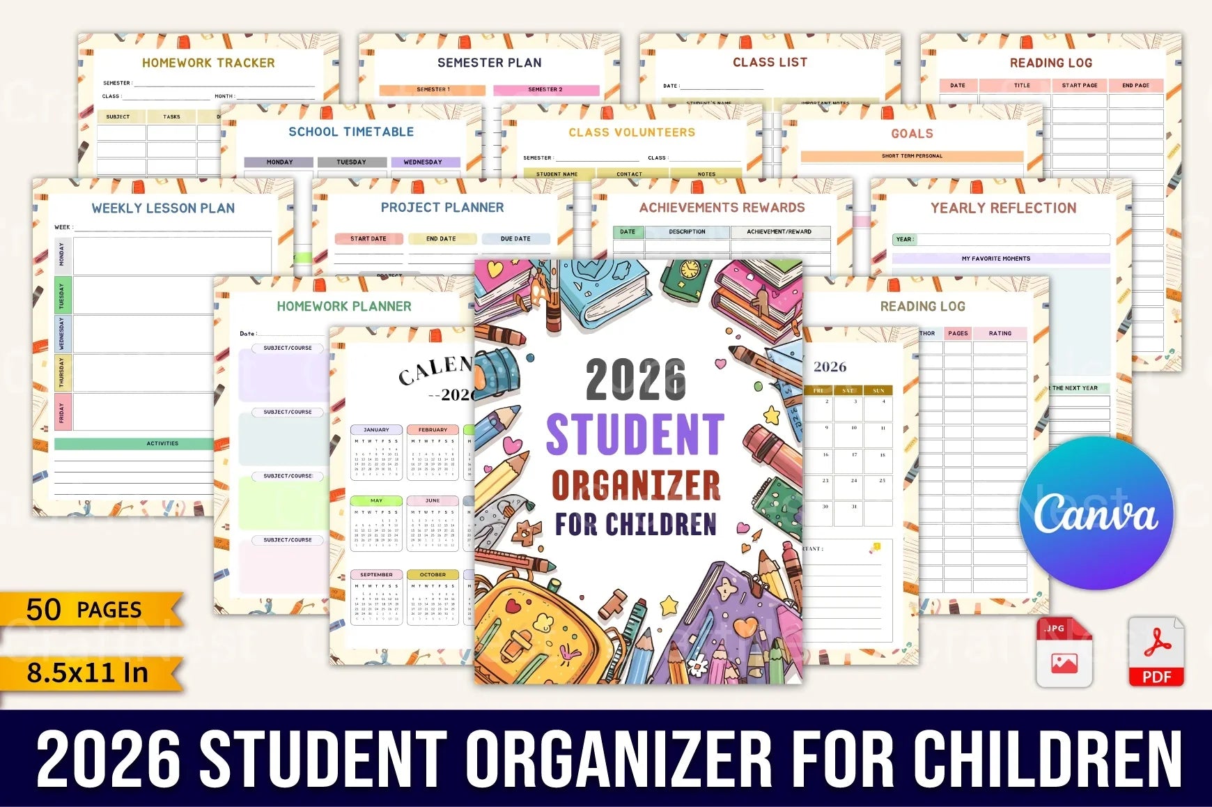 Student Organizer for Kids - CraftNest - Digital Crafting and Art