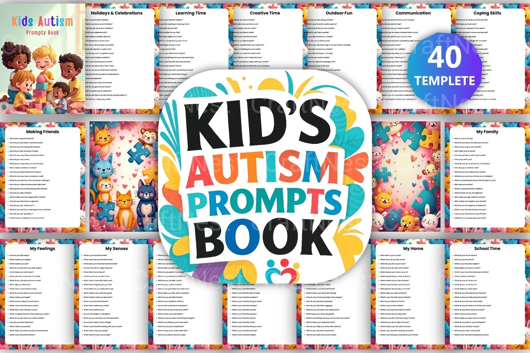 Kids Autism Prompts Book for Engaging Activities - CraftNest - Digital Crafting and Art