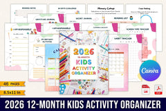 12-Month Kids Activity Organizer - CraftNest - Digital Crafting and Art