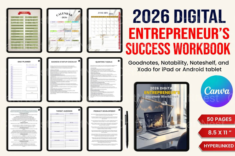 Entrepreneur Success Workbook for Achieving Business Goals - CraftNest - Digital Crafting and Art