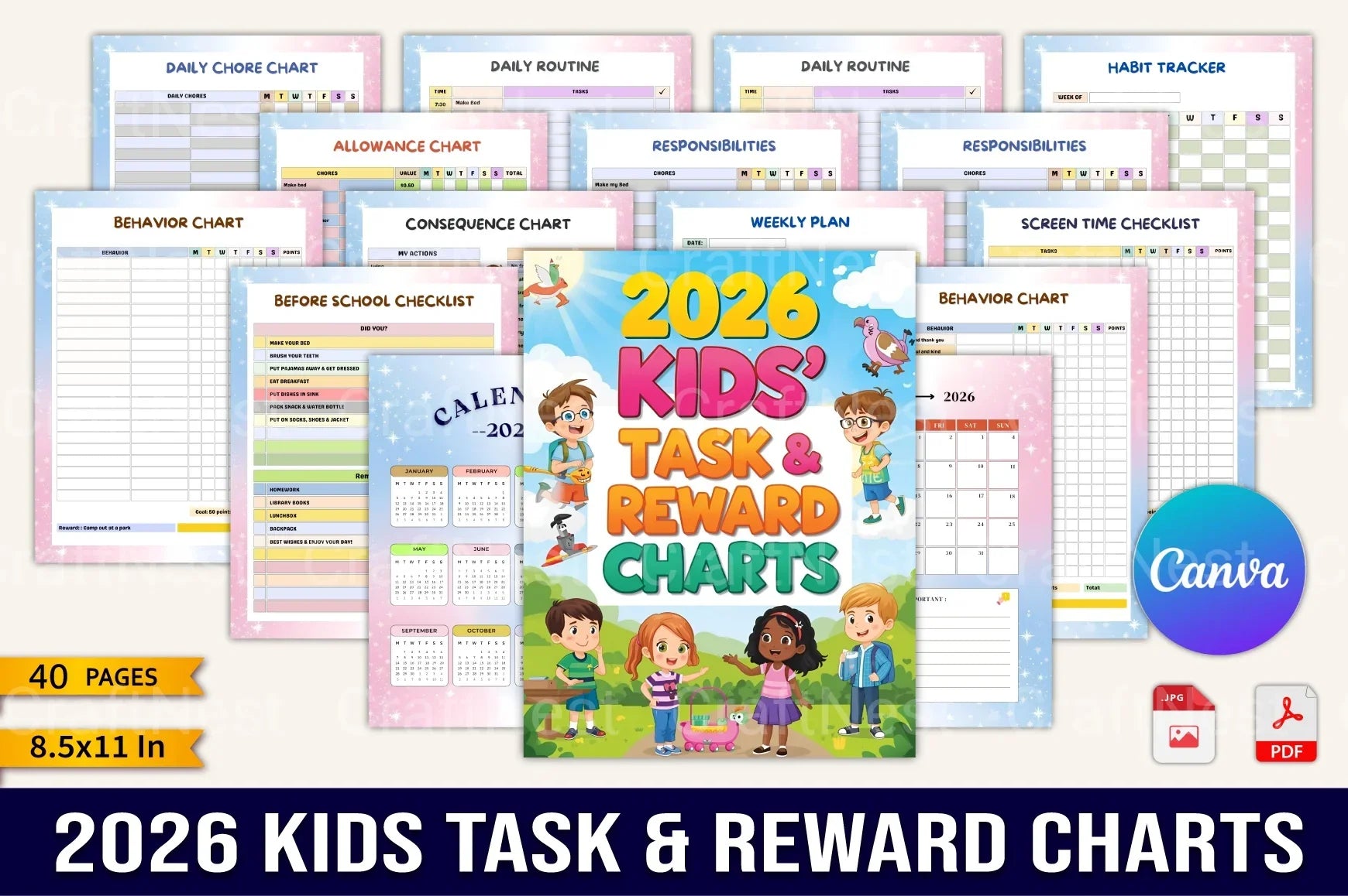 Kids Task Reward Charts for Motivation - CraftNest - Digital Crafting and Art