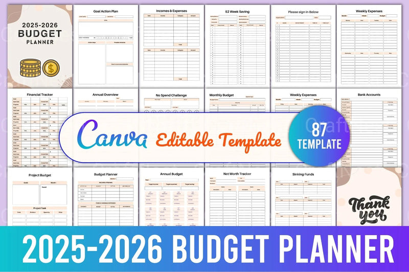 Budget Planner Template - CraftNest - Digital Crafting and Art
