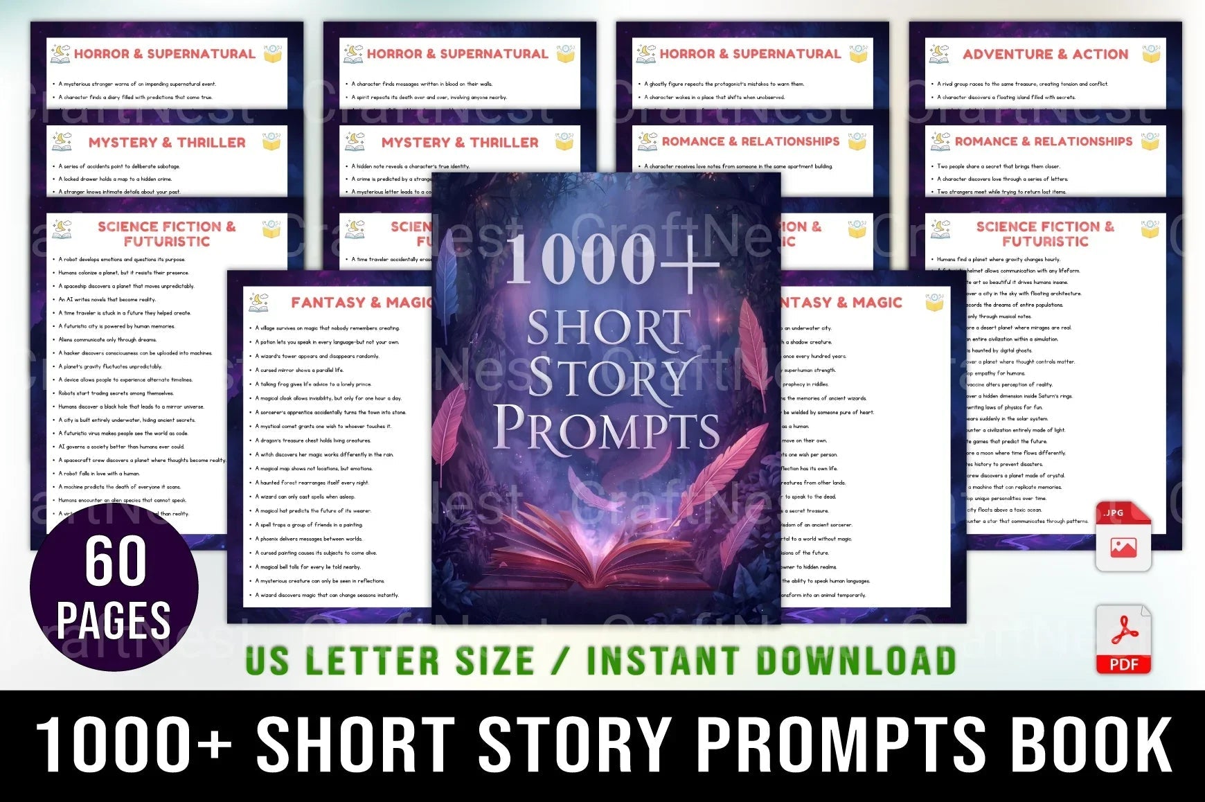 Creative Short Story Prompts Book - CraftNest - Digital Crafting and Art