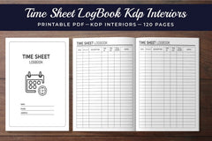 Time Sheet Logbook Planner - CraftNest - Digital Crafting and Art
