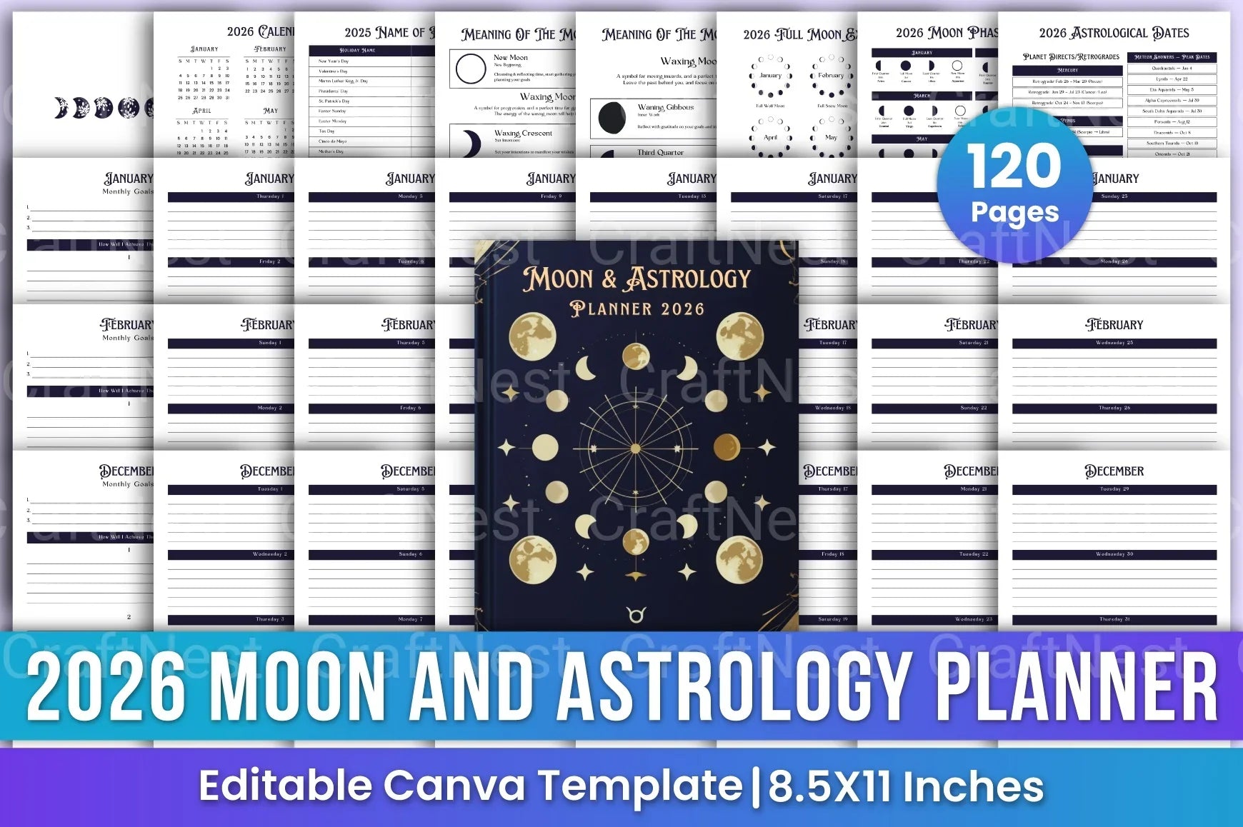 Moon and Astrology Planner - CraftNest - Digital Crafting and Art