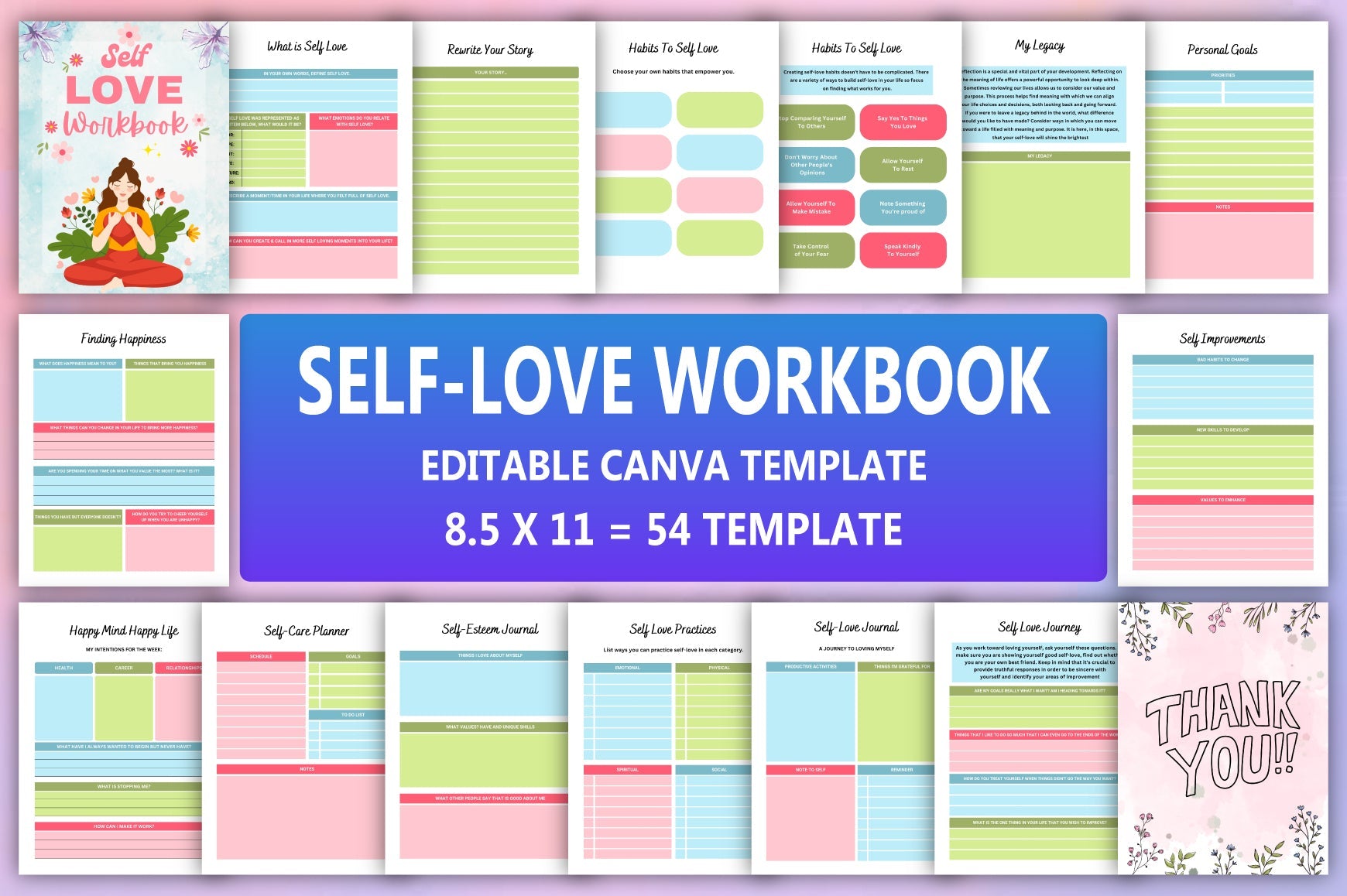 Self Love Workbook for Personal Growth