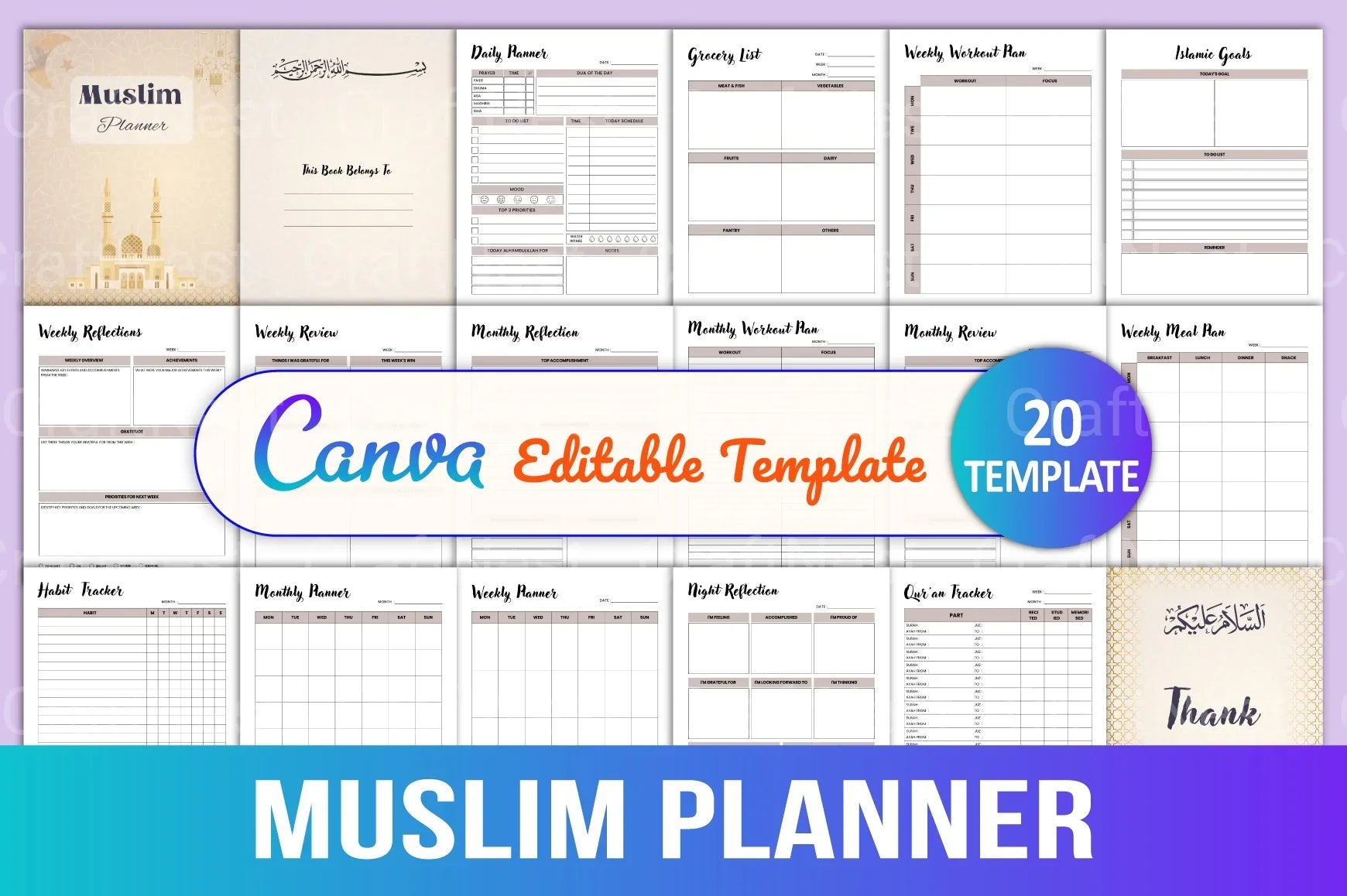 Muslim Planner for Effective Organization - CraftNest - Digital Crafting and Art