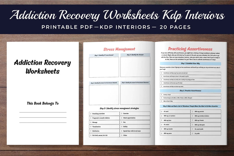 Addiction Recovery Worksheets Planner Bundle - CraftNest - Digital Crafting and Art