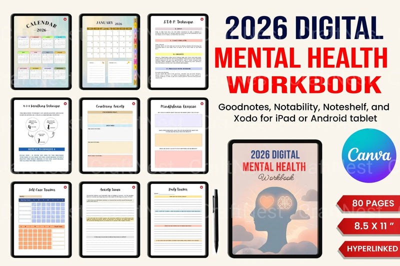 Mental Health Workbook for Personal Growth - CraftNest - Digital Crafting and Art