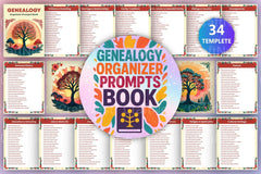 Genealogy Organizer Prompts Book for Family History Research - CraftNest - Digital Crafting and Art