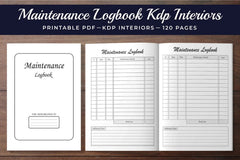 Maintenance Logbook Planner - CraftNest - Digital Crafting and Art
