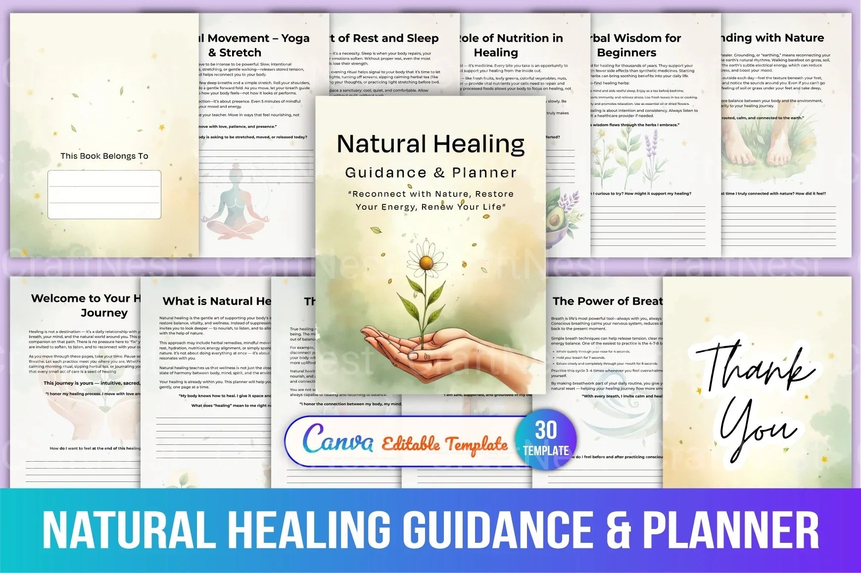 Natural Healing Guidance Planner - CraftNest - Digital Crafting and Art