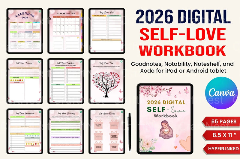 Self Love Workbook for Personal Growth - CraftNest - Digital Crafting and Art