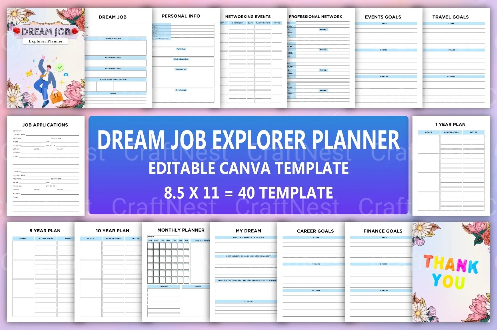 Dream Job Explorer Planner - CraftNest - Digital Crafting and Art