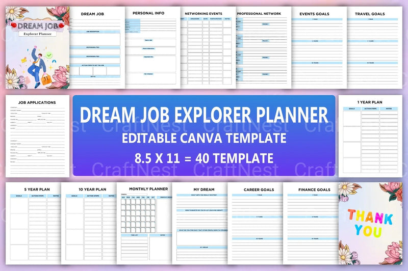 Dream Job Explorer Planner - CraftNest - Digital Crafting and Art