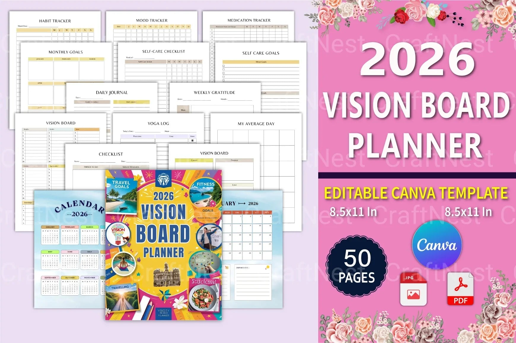 Vision Board Planner - CraftNest - Digital Crafting and Art