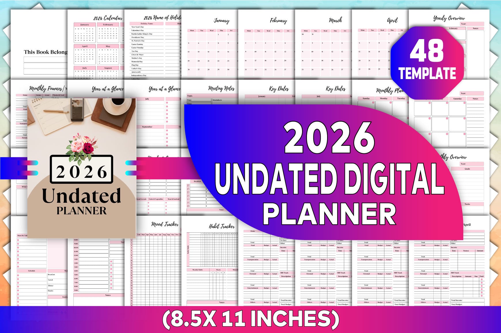Undated Planner for Organization