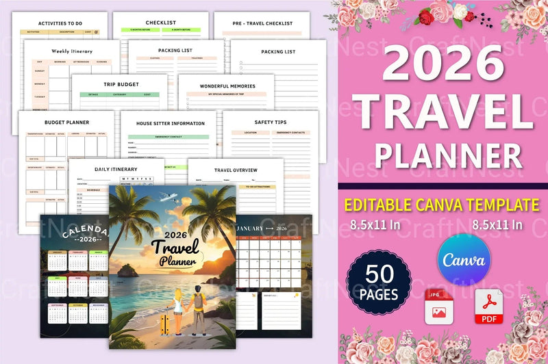 Affordable Travel Planner Guide - CraftNest - Digital Crafting and Art