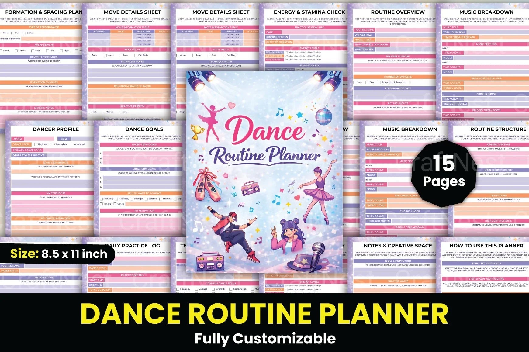 Dance Routine Planner - CraftNest - Digital Crafting and Art