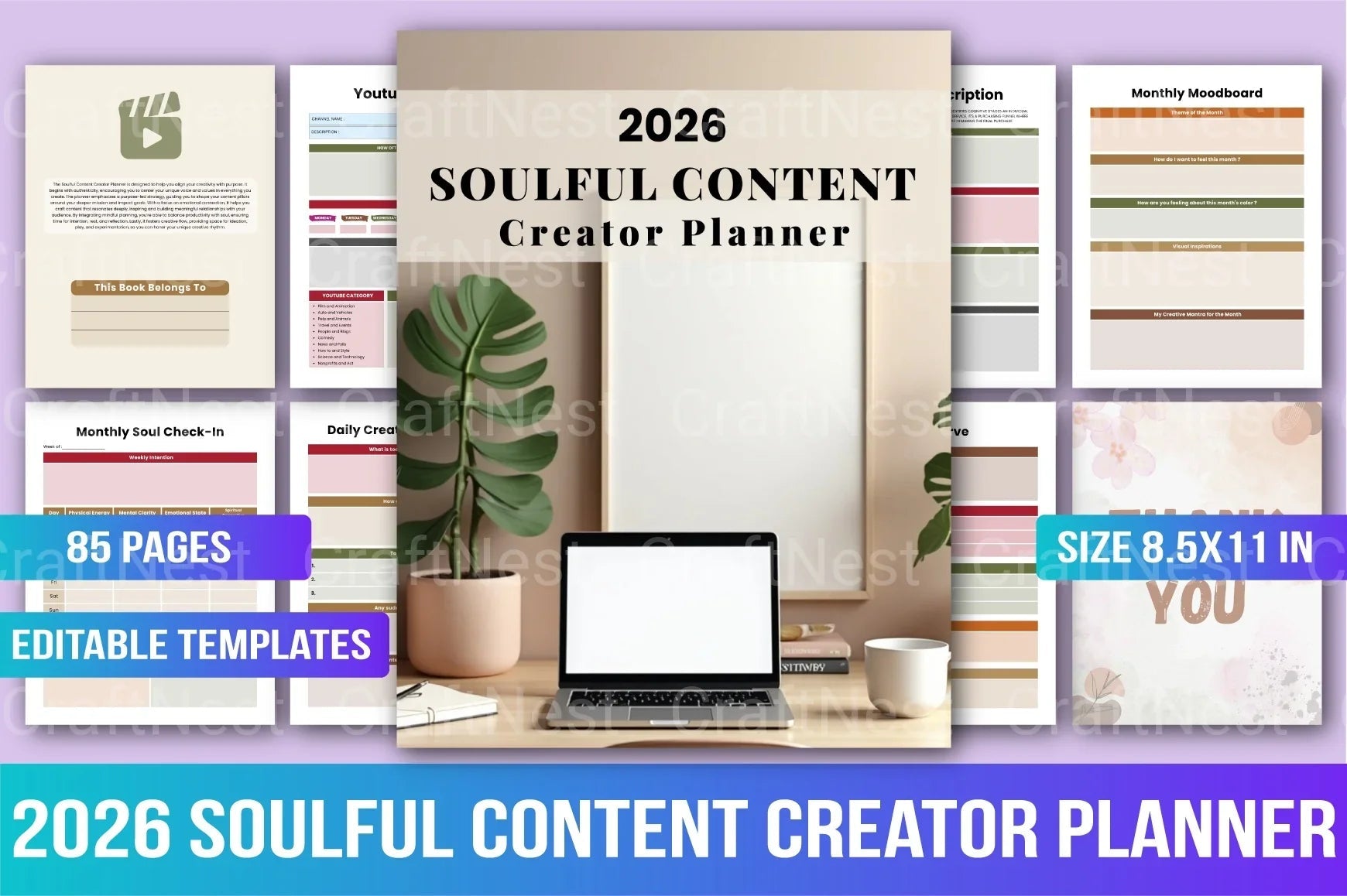 Soulful Content Creator Planner - CraftNest - Digital Crafting and Art