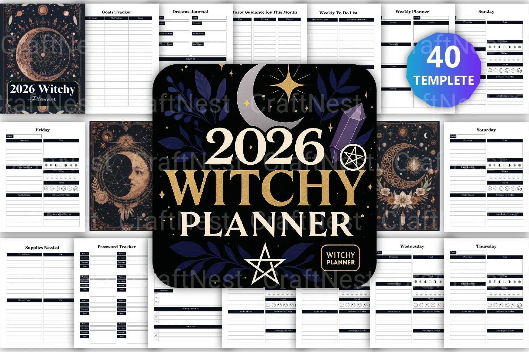 Witchy Planner: Enchant Your Organization - CraftNest - Digital Crafting and Art