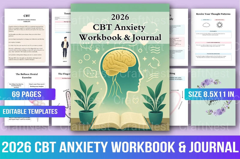 CBT Anxiety Workbook for Effective Stress Management - CraftNest - Digital Crafting and Art