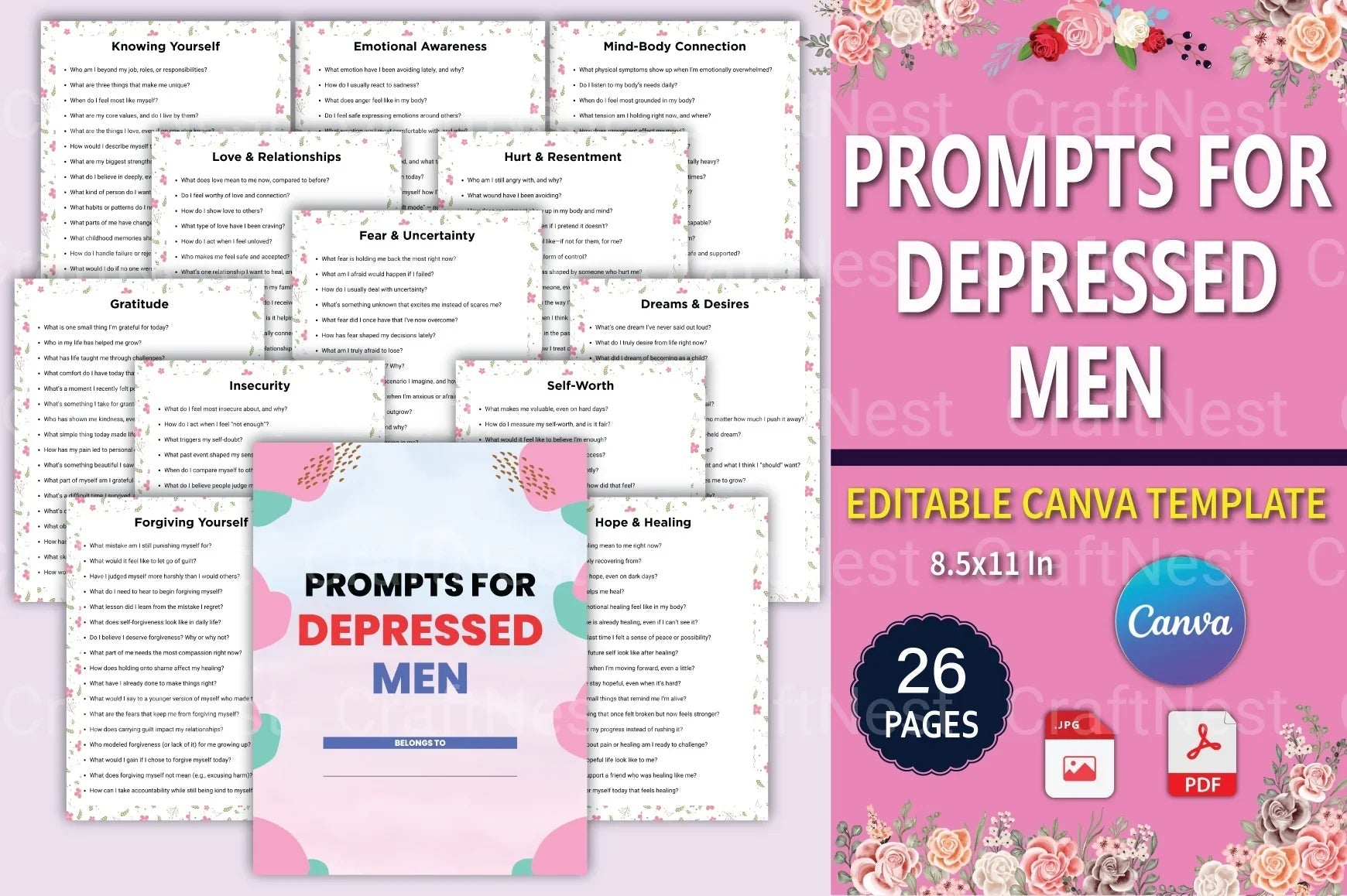 Effective Prompts to Support Depressed Men - CraftNest - Digital Crafting and Art