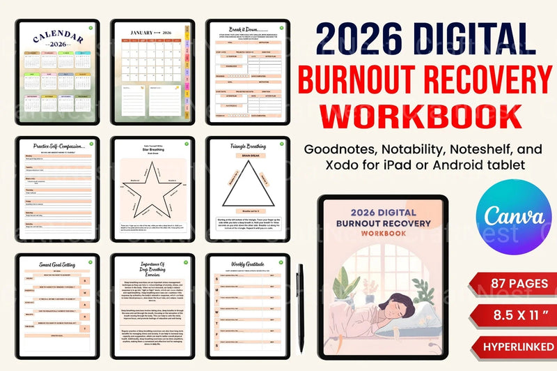 Burnout Recovery Workbook: Your Guide to Healing and Renewal - CraftNest - Digital Crafting and Art