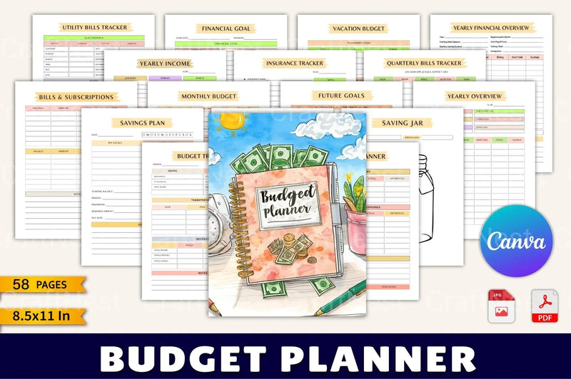 Budget Planner Template - CraftNest - Digital Crafting and Art