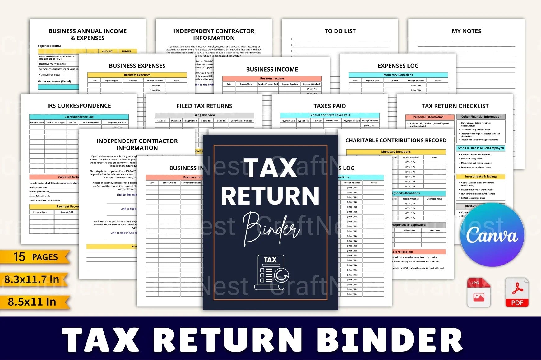Tax Return Binder for Organized Filing - CraftNest - Digital Crafting and Art