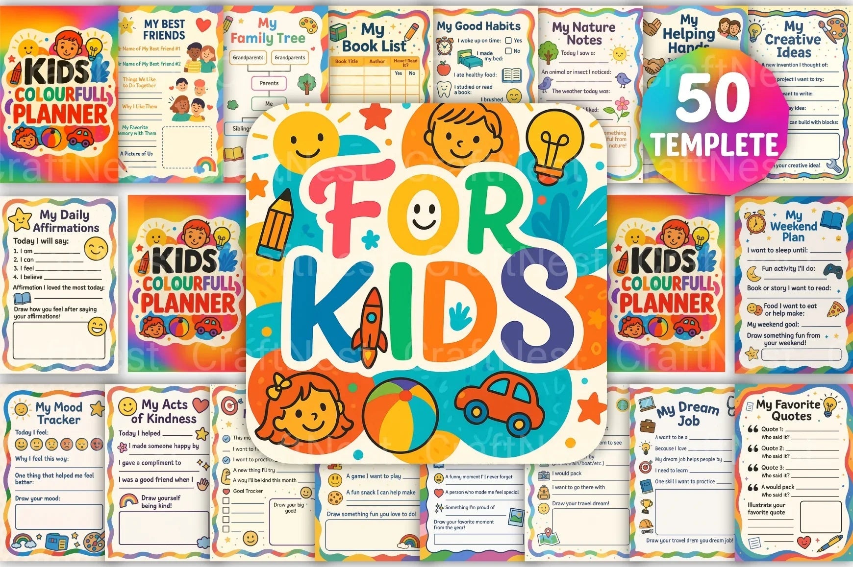 Kids Colorful Planner - CraftNest - Digital Crafting and Art
