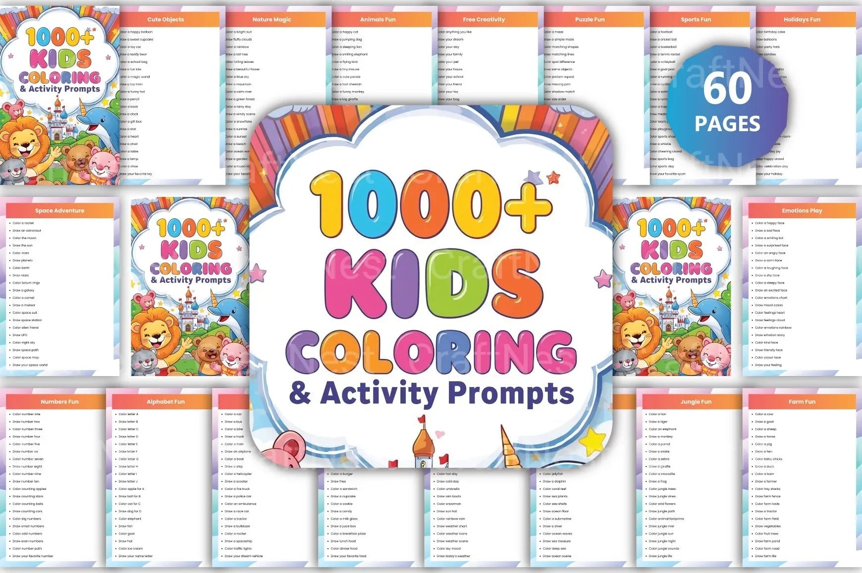Kids Coloring Activity Prompts - CraftNest - Digital Crafting and Art
