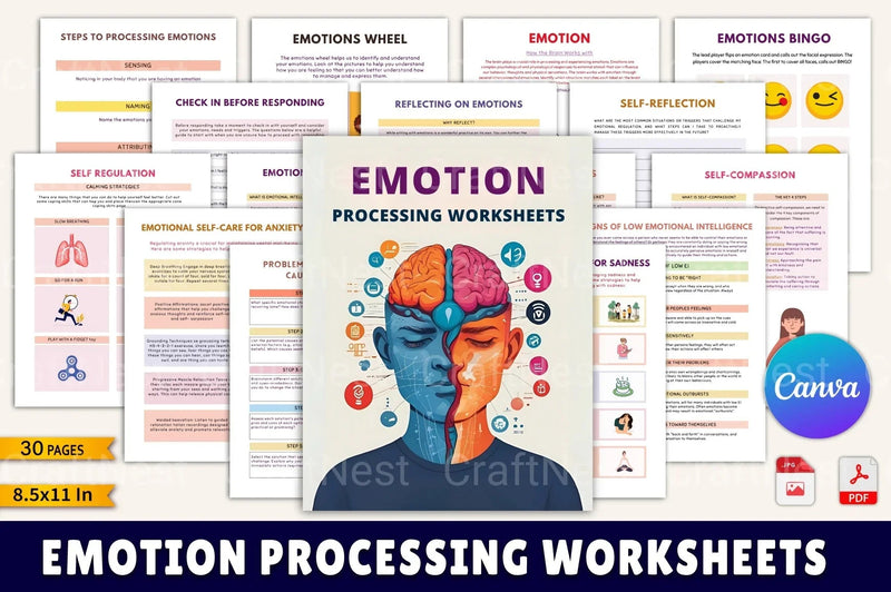 Emotion Processing Worksheets for Personal Growth - CraftNest - Digital Crafting and Art