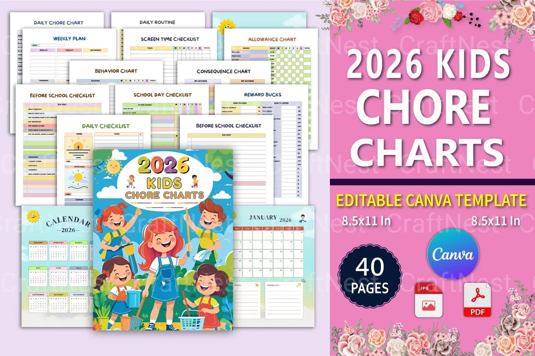Kids Chore Charts Collection - CraftNest - Digital Crafting and Art