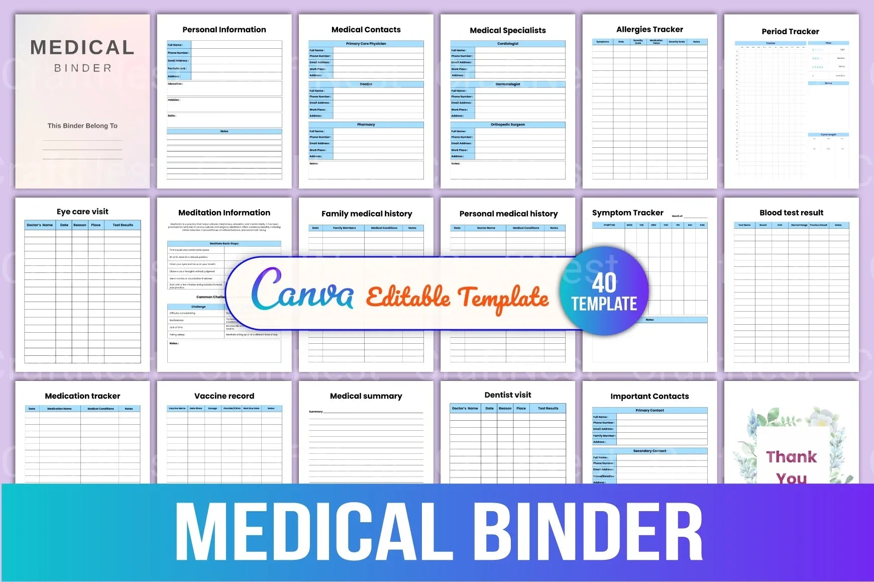 Medical Binder Organizer - CraftNest - Digital Crafting and Art