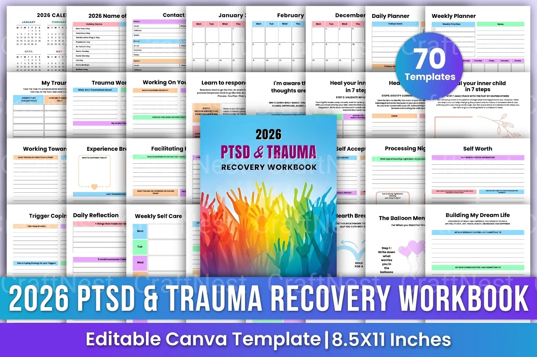 PTSD Trauma Recovery Workbook - CraftNest - Digital Crafting and Art