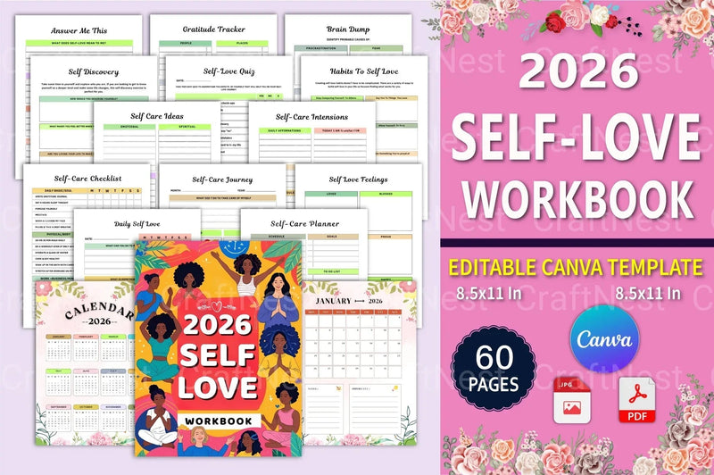 Self Love Workbook for Personal Growth - CraftNest - Digital Crafting and Art