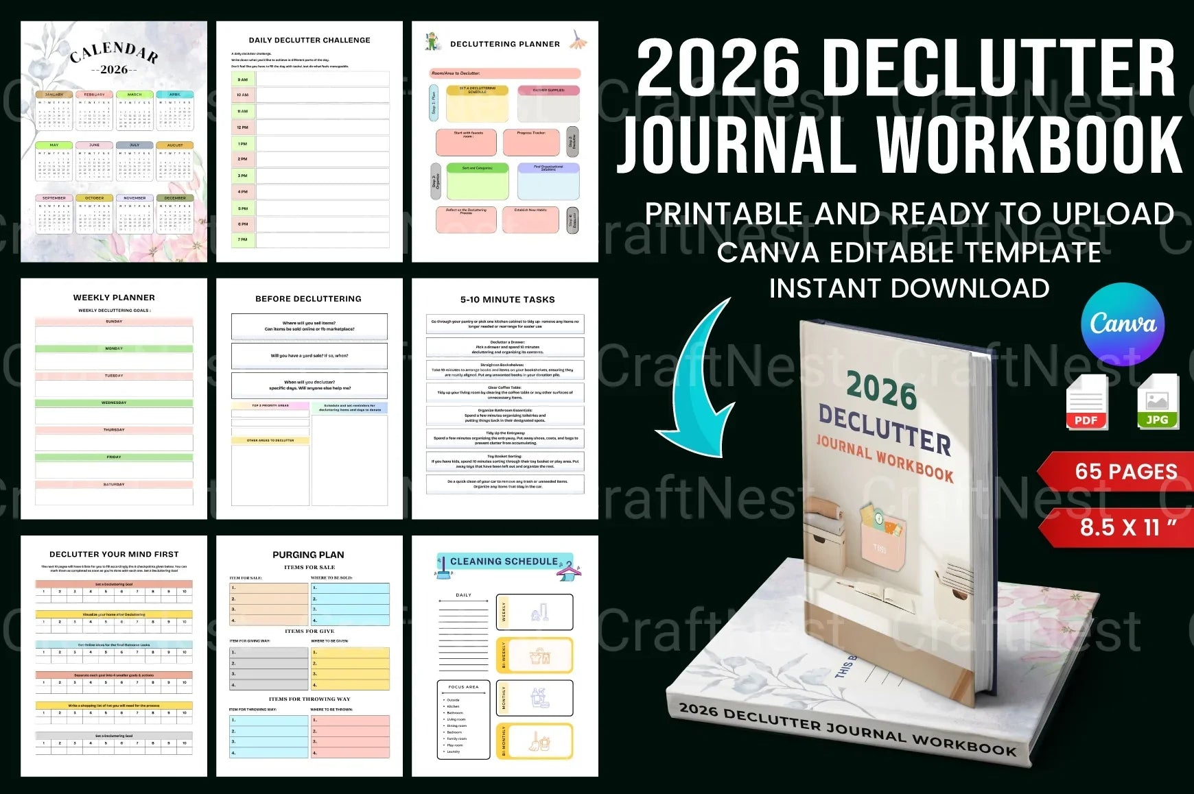 Declutter Workbook Guide - CraftNest - Digital Crafting and Art