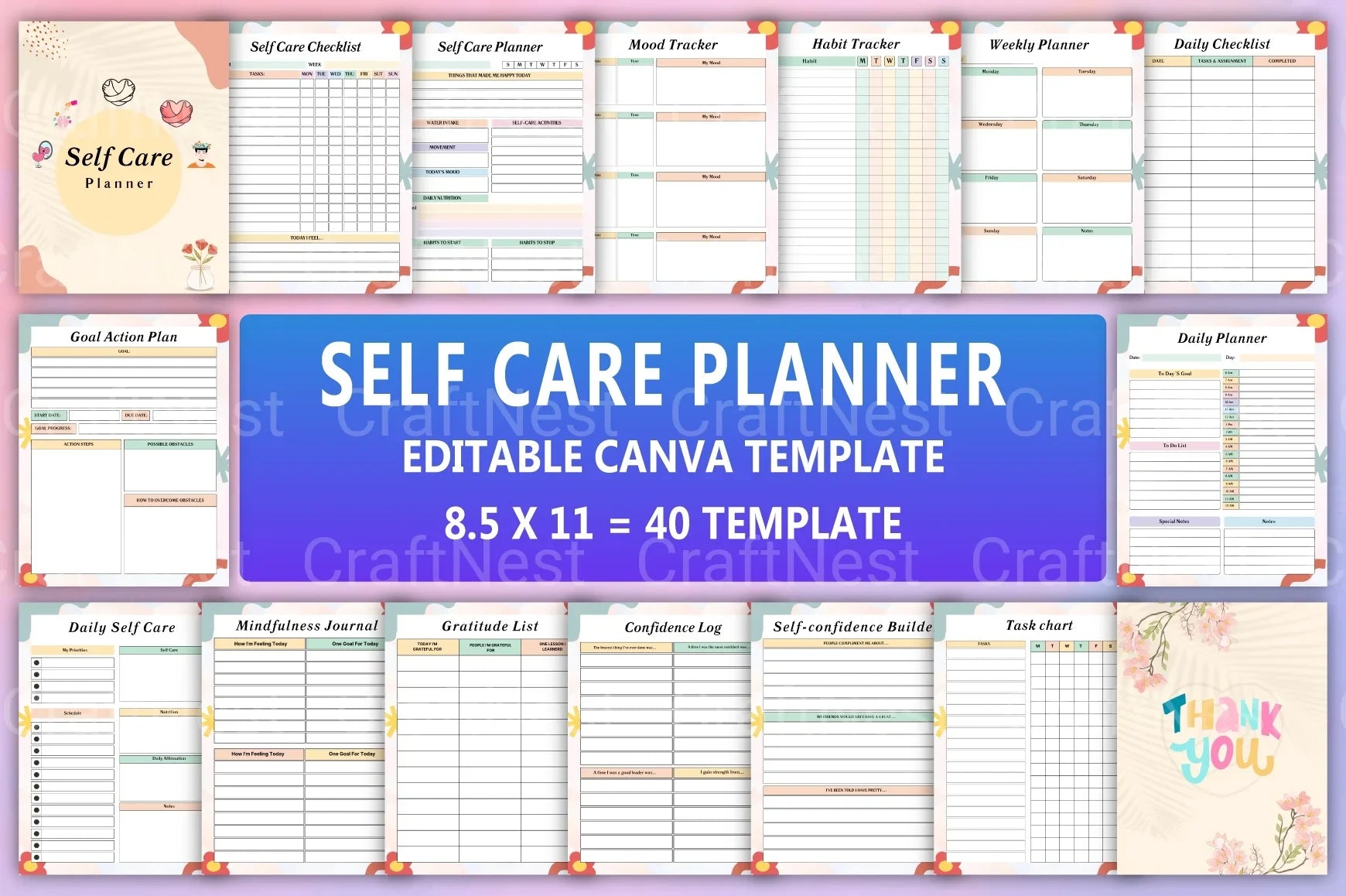Self Care Planner: Enhance Your Wellbeing - CraftNest - Digital Crafting and Art