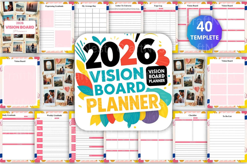 Vision Board Planner: Achieve Your Goals - CraftNest - Digital Crafting and Art