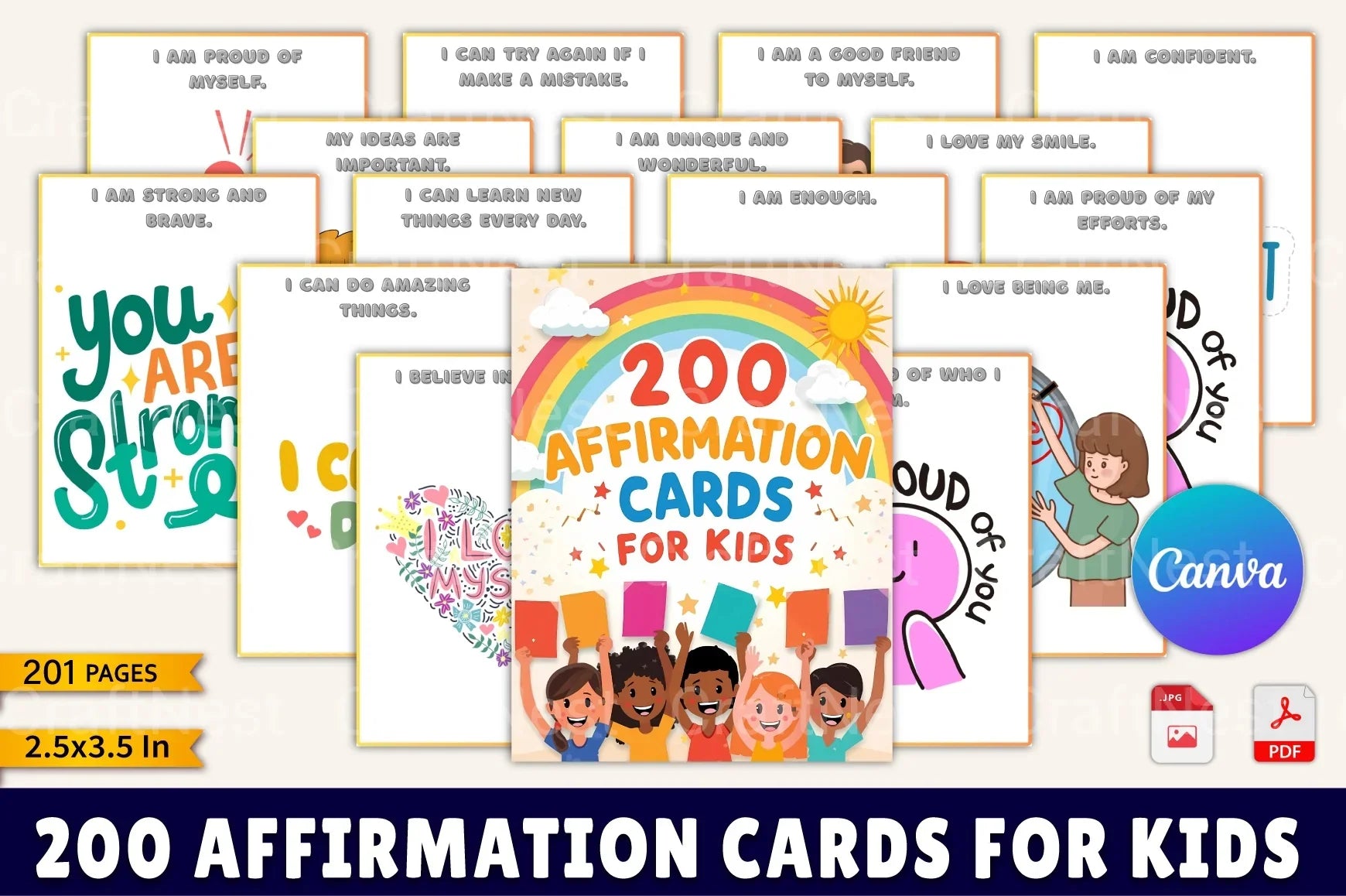 Affirmation Cards for Kids - CraftNest - Digital Crafting and Art