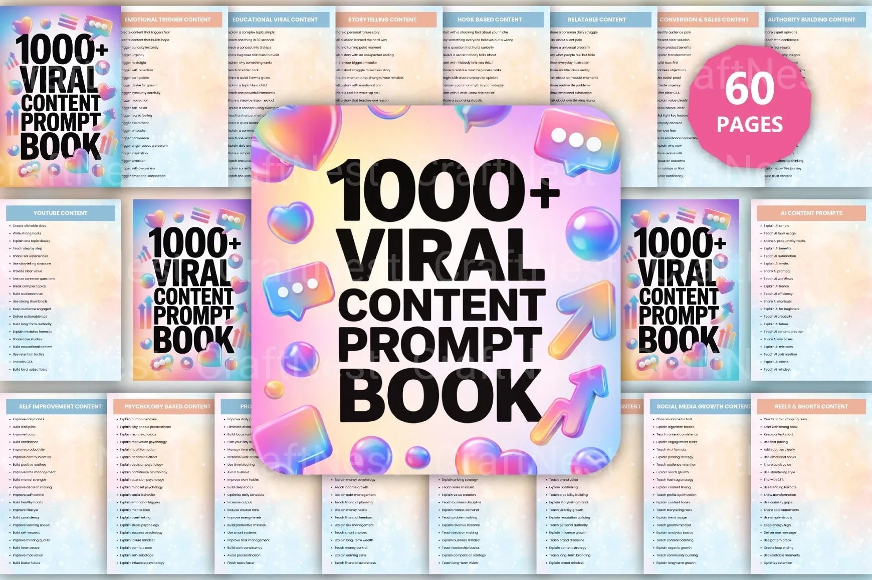 Viral Content Prompt Book for Creative Inspiration - CraftNest - Digital Crafting and Art