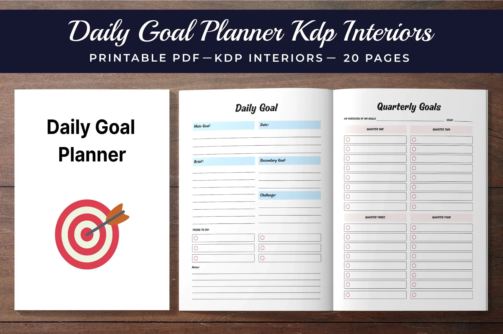 Daily Goal Planner - 100 Planner - CraftNest - Digital Crafting and Art
