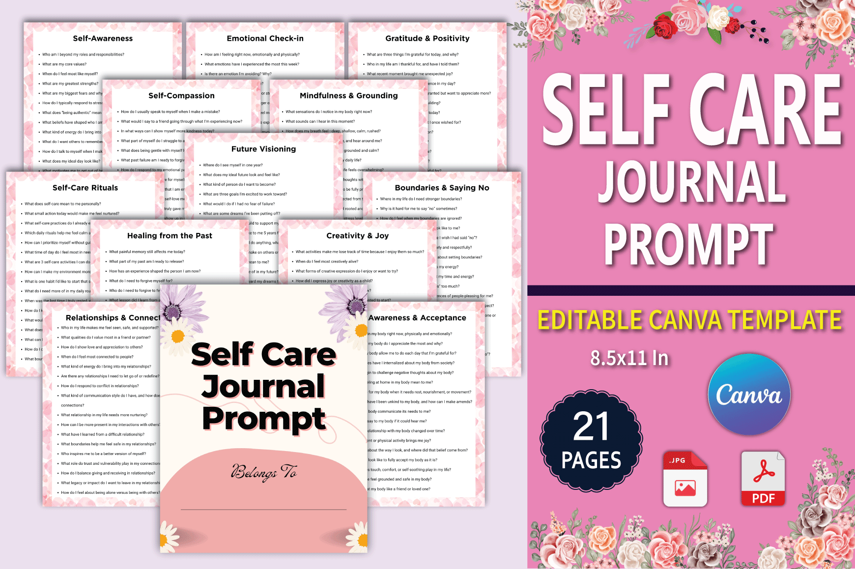 Self Care Prompt for Wellness and Mindfulness - CraftNest - Digital Crafting and Art