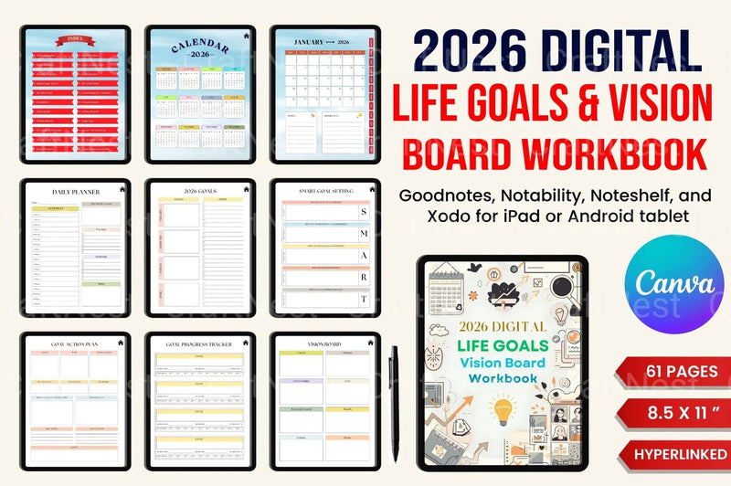 Life Goals Vision Board Workbook - CraftNest - Digital Crafting and Art