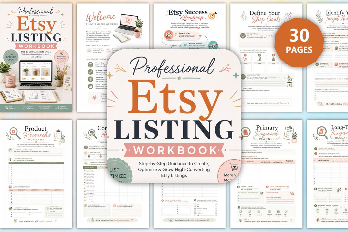 Professional Etsy Listing Workbook