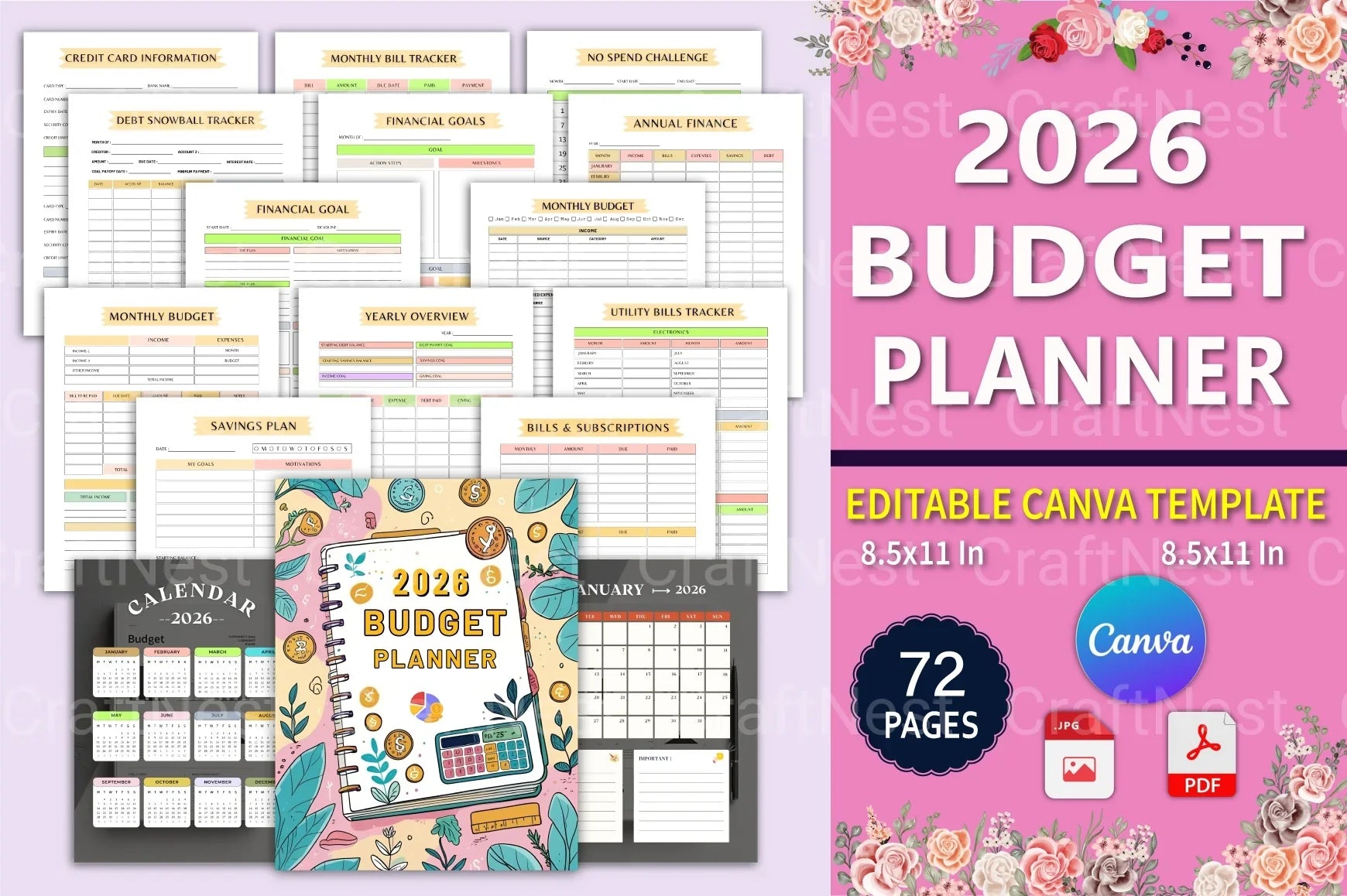 Budget Planner Starting at 100 - CraftNest - Digital Crafting and Art