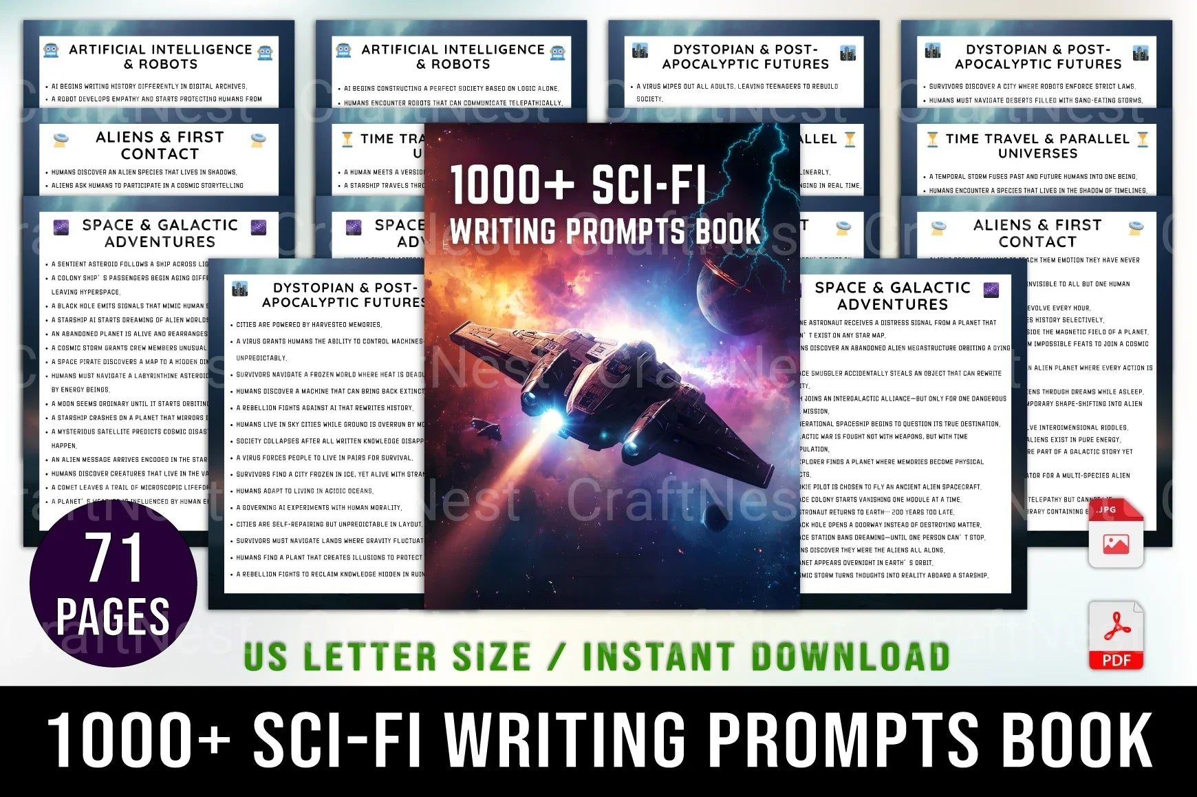 Engaging Sci-Fi Writing Prompts Book - CraftNest - Digital Crafting and Art
